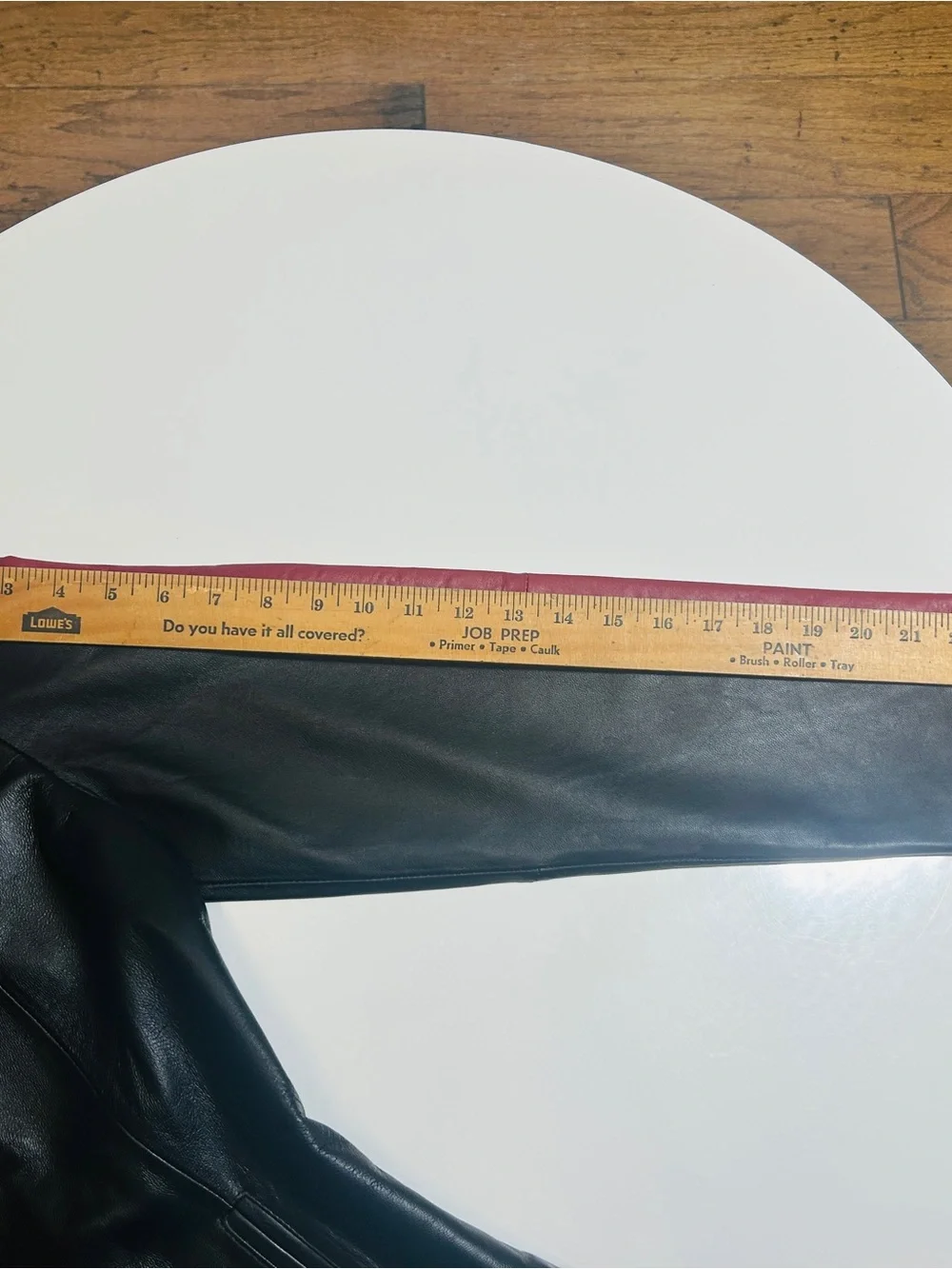 WilliSmith Black Leather Bomber Jacket with Red Trim - Picture 6 of 8